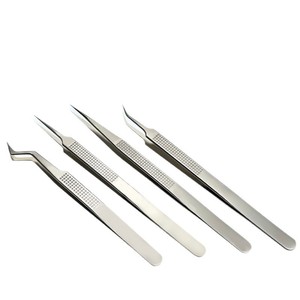 Pinzas antideslizantes de alta precisión con puntas curvas y rectas, incluyendo las para extensiones de pestañas, trasplantes de pestañas y - Product Image 5