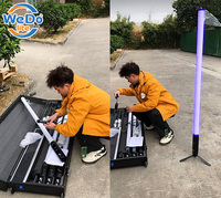 Luz de Escenario Tubo de Píxeles Inalámbrico de 360 Grados con Batería Recargable, IP65 a Prueba de Agua, RGB y DMX para Bar, DJ y Fiesta