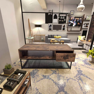 Mueble de <span class=keywords><strong>TV</strong></span> Moderno Estilo Shabby Chic Rústico Reciclado de WenFeng, Panel para Sala de Estar o Dormitorio, Mueble con Altura Ajustable y Almacenamiento - Product Image 4