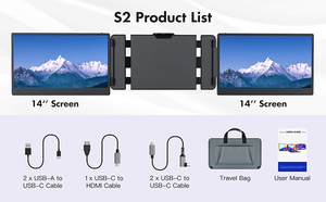Triple moniteur portable S2 14 "mis à jour pour ordinateur portable jusqu'à 17.3" avec Mac, Wins, Dex, Chrome - Product Image 6