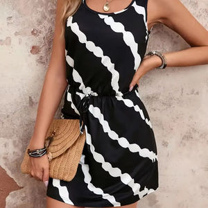 Robe à glissière amincissante transfrontalière à la mode pour femmes européennes et américaines Décoration à paillettes de style décontracté pour l'automne naturel - Product Image 1