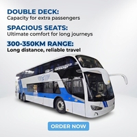 Autocar à deux étages de luxe 64 places pour transport interurbain au Nigeria, autocar de tourisme durable, vente directe usine