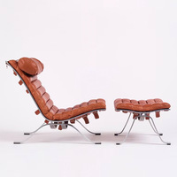 Chaise longue en cuir confortable pouf avec dossier pour bureau à domicile salon chambre hôtel meubles d'appoint extérieurs