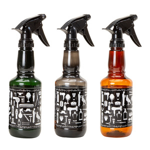 Multi Functional Hair <b>Styling</b> <b>Spray</b> Bottle Plastic Round Design With Barbershop Graphics For General Use - Product Image 1