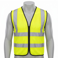 Gilet de sécurité haute visibilité réfléchissant à fermeture éclair sur le devant et multi-poches, vêtement de travail respirant en maille, personnalisable avec logo de marque