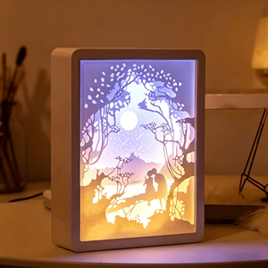 Lámpara de Corte de Papel con Alimentación USB o por Batería, Lámpara de Escultura de Papel 3D, Lámpara de Esculturas de Papel Plástico para Decoración de Dormitorios - Product Image 3