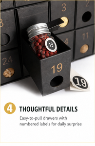 Luxury Black 25 Days Advent Calendar <b>Box</b> with Gold Foil Foldable Rigid Cardboard <b>Christmas</b> Blind <b>Box</b> Mystery Packaging for Gift - Product Image 4