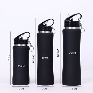 Customized Luxury Portable Gym Sports <b>Flask</b> Vacuum Stainless Steel Insulated Carabiner Water Bottle Straw for Business Gifts - Product Image 2