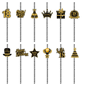 Drapeau en papier jetable noir et or <span class=keywords><strong>de</strong></span> luxe pour le réveillon du Nouvel An, idéal pour les décorations <span class=keywords><strong>de</strong></span> fête d'anniversaire et les fournitures <span class=keywords><strong>de</strong></span> fête jetables - Product Image 4