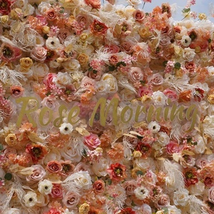 Hochwertige Maßgefertigte Realistische Handgemachte Blumenwand Hochzeitsdekoration Hintergrund Stoff Aufrollbar für Weihnachten - Product Image 4
