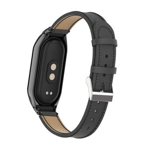 Correa de cuero de microfibra para xiaomi <span class=keywords><strong>mi</strong></span> <span class=keywords><strong>Band</strong></span> 8, pulsera de color negro con costuras, 80108 - Product Image 5