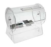 Distributeur de billets de tombola rotatif en acrylique transparent moderne avec serrure et logo personnalisé