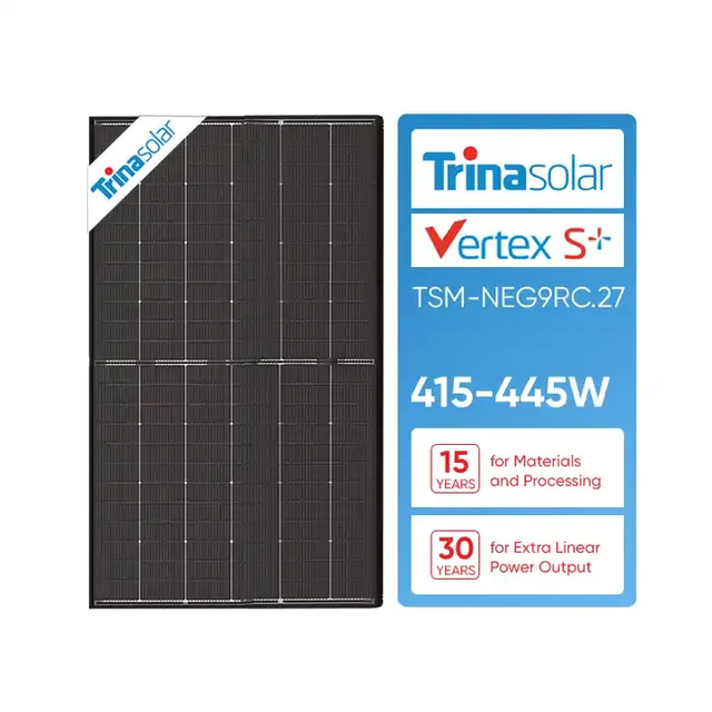 EU Stock Dual Glass N-TYPE PV Module NEG9RC.27 Vertex S+ 425W 430W 440W Bifacial All Black PV Panels Trina Solar Panel