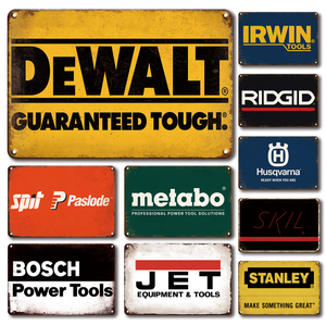 Panneaux en métal personnalisés, décoration murale de garage, affiche en métal vintage, <span class=keywords><strong>voiture</strong></span>, moto, outils électriques, autocollants en métal rétro, panneaux extérieurs - Product Image 3