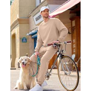 Jmierr ชุดกันลมของผู้ชายชุดเสื้อสเวตเตอร์คอกลมและกางเกงจ็อกเกอร์ชุด2ชิ้นพร้อมโลโก้ - Product Image 5