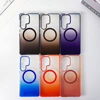 JOYPORODO B002 Casing untuk Samsung S26 S25 S24 Ultra Tahan Banting Gradasi Magnetik Casing Ponsel Trendi Anti Sidik Jari PC untuk iPhone