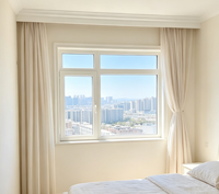 Ventana Abatible de Aluminio con Rotura de Puente Térmico, Ahorro de Energía, Vidrio Doble Impermeable y Resistente al Viento para Viviendas Residenciales