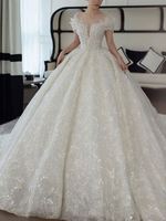 Robe de mariée moderne Nuo Nuoyi Dubaï, sexy, col en V, avec décoration en dentelle, taille plus, scintillante