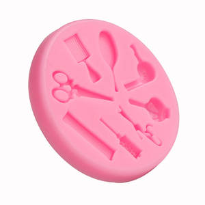 Moule en silicone DIY pour sèche-cheveux rond, peigne, miroir, ciseaux, fer à friser, flacon de parfum - Product Image 4