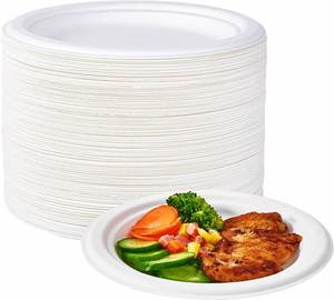 จานกระดาษสีขาวแบบย่อยสลายได้ ทนทาน หลายขนาด ใช้แล้วทิ้ง - Product Image 6