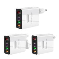 Chargeur mural USB-C PD/QC3.0 4 ports 45W 5V 3.1A à charge rapide avec protection OTP pour téléphones mobiles et écouteurs