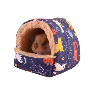 Soft Cotton Cartoon Small Pet Rabbit Rat Hamster Bed House Chinchillas Squirrel Bed Nest Cage Mini Guinea Pigs Sleeping Beds