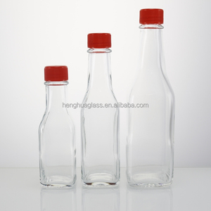 Bán buôn <span class=keywords><strong>148ml</strong></span> 150ml 5oz vuông rõ ràng chai nước sốt thủy tinh với nắp nhựa cho woozy BBQ Ớt cà chua đậu nóng lưu trữ dầu - Product Image 4