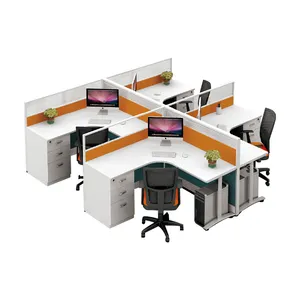 Iş istasyonu masası bölücüler ofis mobilyaları alüminyum profil bölme 6 kişi modüler ofis iş istasyonu çalışma masası için