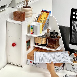 OuShuMei Corner Desktop Shelf 3 Tier <b>Drawer</b> Style Storage Organizer For Office <b>Desk</b> Stationery Cup Cosmetics - Product Image 4