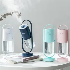 Hot 360 degree rotating water air humidifier projection lamp h2o humidifier mini atomizing cool mist usb oil humidifier for car
