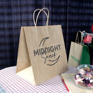 Sacs en papier kraft recyclé avec logo personnalisé imprimé, emballage écologique, sacs en papier de qualité - Product Image 4