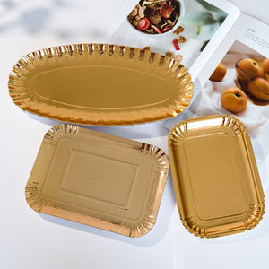 Plat rond en papier <span class=keywords><strong>de</strong></span> fête <span class=keywords><strong>de</strong></span> 9 pouces jetable <span class=keywords><strong>de</strong></span> qualité alimentaire Carton or fantaisie <span class=keywords><strong>de</strong></span> service en carton Plateaux à biscuits pour gâteau et dessert Assiettes - Product Image 4