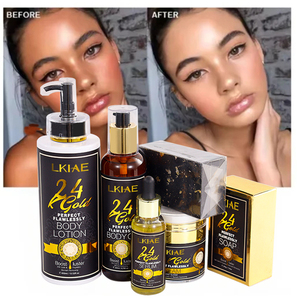 Juego de Cuidado Facial Vegano Natural de Cúrcuma de Marca Privada para Blanquear e Iluminar la Piel, Hidratación Profunda para Mujeres Negras - Product Image 1