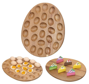 Portauova in Legno con Finitura Naturale, Design Artigianale per Ristoranti e Cucine, Vassoi per Conservazione Uova - Product Image 2