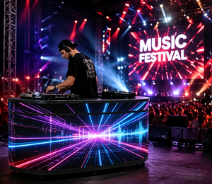 Comptoir LED portable avec roues, affichage publicitaire LED couleur pleine pour événements Comic Con, cosplay, jeux et expositions - Product Image 6