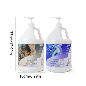 LEQU Happy And Fun 1 Gallon Crystal <b>Clear</b> Epoxy Resin Kit, AB Adhesive for Casting Coating Wood Table & DIY Crafts - Product Image 6