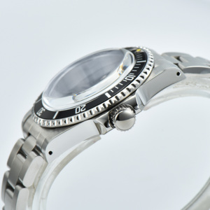 Boîtier de montre <span class=keywords><strong>vintage</strong></span> en acier inoxydable de 39.5mm avec accessoire de <span class=keywords><strong>lunette</strong></span> en cristal de saphir plat à 120 clics compatible avec les montres NH35 - Product Image 2