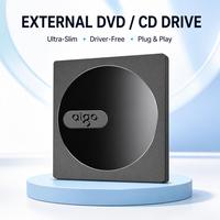Lecteur de DVD externe portable Aigo G100 Slim en gros, graveur/lecteur de CD DVD-RW USB 2.0 Type-C pour ordinateur portable et de bureau, vente en gros OEM