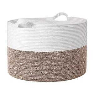 Panier à <span class=keywords><strong>linge</strong></span> pliable en <span class=keywords><strong>corde</strong></span> de coton grande capacité, best-seller, pour couvertures et vêtements - Product Image 1