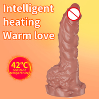 Vibromasseur réaliste en silicone, forme de pénis, avec télécommande, texture épaisse, pour femmes.