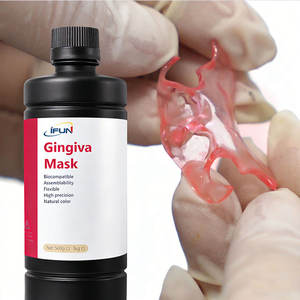 IFUN 3161 Résine dentaire <span class=keywords><strong>flexible</strong></span> pour impression 3D, rose clair, 1 kg/bouteille, 3D LCD DLP - Product Image 1