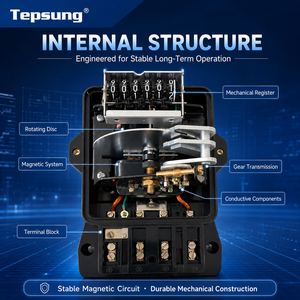 <span class=keywords><strong>Compteur</strong></span> d'énergie électromécanique monophasé Tepsung DD101 à longue durée de vie, précision classe 2, plage 0-999999 kWh, 5A-100A, 220-240V - Product Image 4