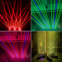 Barre de lumière laser professionnelle à 6 têtes mobiles DMX512/activation sonore RGB Ra90 IP33 en alliage d'aluminium pour concerts en direct