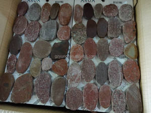 Jaune pile coupe carreaux de galets doute coupe maille carrelage pierre de galets - Product Image 2