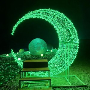 Luce LED a Forma di <span class=keywords><strong>Mezzaluna</strong></span> e Stella per Ramadan, Decorazione per Matrimoni e Casa in PVC con Grado di Protezione IP65 per Paesaggi Natalizi - Product Image 6