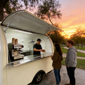 Rimorchio per Caffè da 9 Piedi con Attrezzatura Completa - Macchina per Espresso, Macinacaffè, Frigorifero e <span class=keywords><strong>Tre</strong></span> Lavelli - Product Image 2