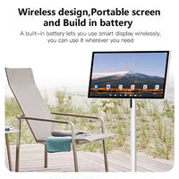 21,5 inch wit draagbaar smart touchscreen display HD1080 Android systeem LED-achtergrondverlichting USB-interface reclame educatie tv