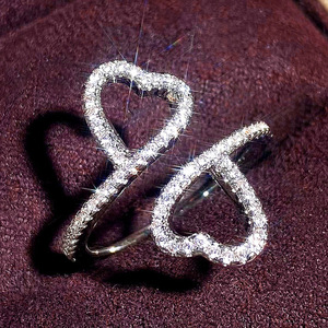 Anello Aperto a Cuore per Donne, Gioiello da Dito Elegante e alla Moda - Product Image 5