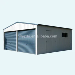Garaje modular prefabricado de bajo coste, dos puertas, doble ranura
