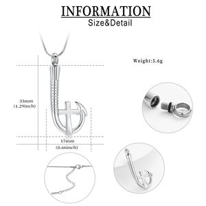 Collar de urna de anzuelo cruzado para cenizas, colgante conmemorativo de pesca, joyería de cremación, soporte para cenizas de seres queridos, recuerdo para hombres y mujeres - Product Image 2